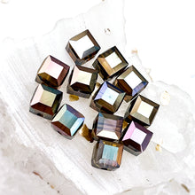 Load image into Gallery viewer, 6mm Bronze Shade 2x Premium Austrian Crystal Cube Beads - 12pcs
