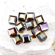 Load image into Gallery viewer, 6mm Bronze Shade 2x Premium Austrian Crystal Cube Beads - 12pcs
