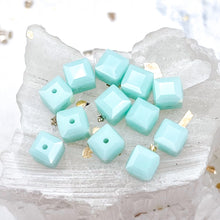 Load image into Gallery viewer, 6mm Mint Alabaster Premium Austrian Crystal Cube Beads - 12pcs
