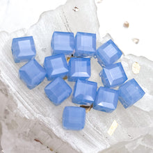 Load image into Gallery viewer, Pre Order 6mm Air Blue Opal Premium Austrian Crystal Cube Beads - 12pcs
