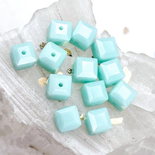 Load image into Gallery viewer, 6mm Mint Alabaster Premium Austrian Crystal Cube Beads - 12pcs
