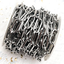 Load image into Gallery viewer, Elongated Stainless Steel Paperclip Chain  - 12"
