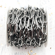 Load image into Gallery viewer, Elongated Stainless Steel Paperclip Chain  - 12"
