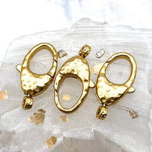 Load image into Gallery viewer, Antique Gold Hammered Lobster Clasp
