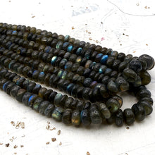 Load image into Gallery viewer, Smooth Graduated Labradorite Rondelle Gemstone Strand
