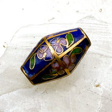 Load image into Gallery viewer, Blue Floral Cloisonne Focal Bead
