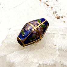 Load image into Gallery viewer, Blue Floral Cloisonne Focal Bead
