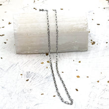 Load image into Gallery viewer, 18" Antique Silver Fine Cable Chain Necklace
