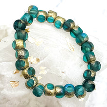 Load image into Gallery viewer, 5mm Trica Sea Green with Etched, Gold, and AB Finishes
