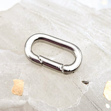 Load image into Gallery viewer, 14MM Silver Oval Connector Spring Clasp
