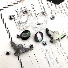 Load image into Gallery viewer, Dark Mother of Pearl Bird Earring Mix
