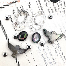 Load image into Gallery viewer, Dark Mother of Pearl Bird Earring Mix
