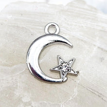 Load image into Gallery viewer, Antique Silver-Plated Crescent Moon Charm
