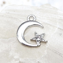 Load image into Gallery viewer, Antique Silver-Plated Crescent Moon Charm
