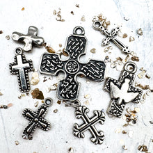 Load image into Gallery viewer, Mixed Metal Cross Destash - 7pcs
