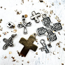 Load image into Gallery viewer, Mixed Metal Cross Destash - 7pcs
