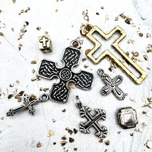 Load image into Gallery viewer, Mixed Metal Cross Destash - 7pcs
