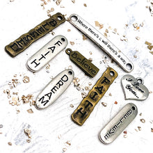Load image into Gallery viewer, Silver and Brass Inspirational Quotes Charm Destash - 8pcs
