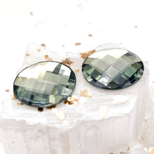 Load image into Gallery viewer, 20mm Golden Sage Checkerboard Crystal Flatback Pair
