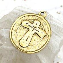 Load image into Gallery viewer, Pre-Order Antique Gold Archangel St. Raphael Pendant
