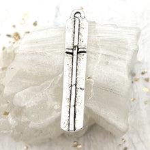 Load image into Gallery viewer, Antique Silver Elongated Cross Pendant
