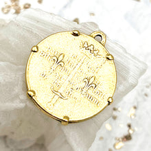 Load image into Gallery viewer, Antique Gold Joan of Arc Medal with Frame
