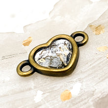 Load image into Gallery viewer, Gold Patina and Brass Premium Austrian Crystal Heart Link
