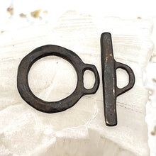 Load image into Gallery viewer, Medium Oxidized Hammered Toggle Clasp
