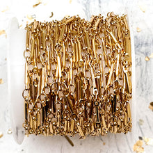 Load image into Gallery viewer, 18 K Gold Plated Brass Bar Link Chain - 12 Inches
