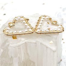 Load image into Gallery viewer, 18K Gold Plated Heart with Imitation Pearl

