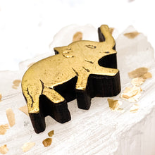 Load image into Gallery viewer, Vintage Carved Golden Elephant Focal Bead
