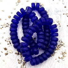 Load image into Gallery viewer, 4x8mm Heishi Sapphire with Etched Finish
