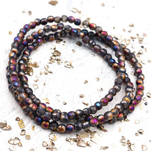 Load image into Gallery viewer, 3mm Round Druk Grey with Etched and Copper Rainbow Finishes
