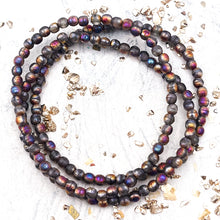 Load image into Gallery viewer, 3mm Round Druk Grey with Etched and Copper Rainbow Finishes
