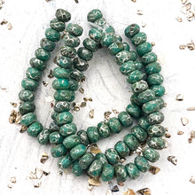 Load image into Gallery viewer, 3x5mm Rondelle Sea Green with Picasso Finish
