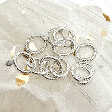 Load image into Gallery viewer, Sterling Silver Plated 6mm Textured Oval Jump Rings-12 pcs

