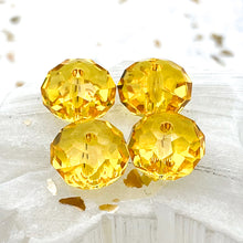 Load image into Gallery viewer, Citrine Faceted Briolette Crystal Bead Pair
