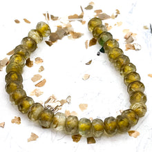 Load image into Gallery viewer, 5x3mm Faceted Gold with Green Accent Rondelle Strand

