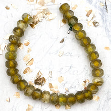 Load image into Gallery viewer, 5x3mm Faceted Gold with Green Accent Rondelle Strand
