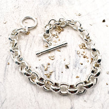 Load image into Gallery viewer, Silver Rolo Chain Charm Bracelet
