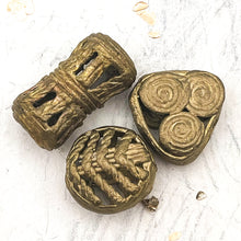 Load image into Gallery viewer, Brass Large Hole 3 Piece Bead Set

