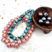 Load image into Gallery viewer, Large Hole Czech and Pearl Mix - Pink and Blue
