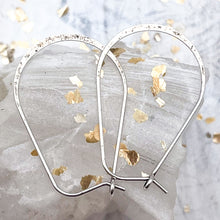 Load image into Gallery viewer, 37mm Antique Silver Oval Ear Wire Hoop Pair
