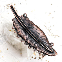 Load image into Gallery viewer, Antique Copper-Plated Feather Connector
