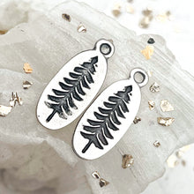 Load image into Gallery viewer, Antique Silver-Plated Pine Tree Charm Pair
