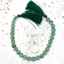 Load image into Gallery viewer, Round Faceted Green Quartz Gemstone Bead Strand
