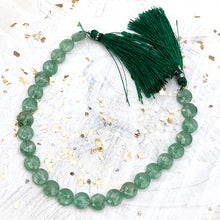 Load image into Gallery viewer, Round Faceted Green Quartz Gemstone Bead Strand
