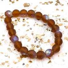 Load image into Gallery viewer, 8mm Faceted Round Firepolished Bead Matte Pumpkin with AB Finish Strand
