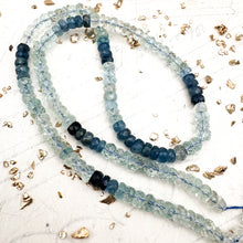 Load image into Gallery viewer, Faceted Rondelle Aquamarine Gemstone Strand
