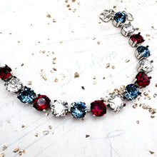 Load image into Gallery viewer, Red White and Beautiful Sparkle Bracelet
